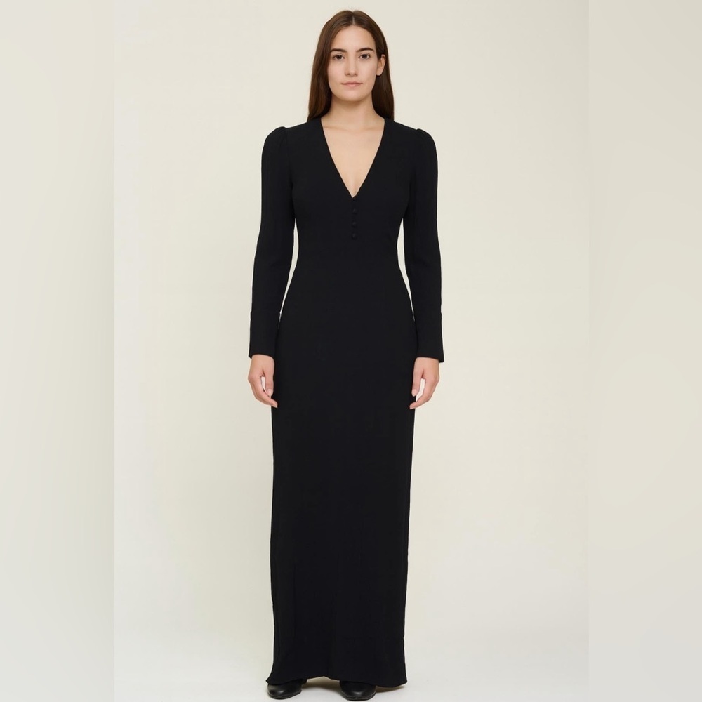 Reformation Black Long Sleeve Dress. Size-0